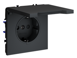 VLS040307 Розетка с крышкой 16А, графит-1