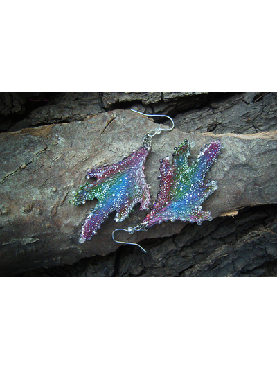 "Крылышки феи Рассветного сада", крупные серьги с капельками