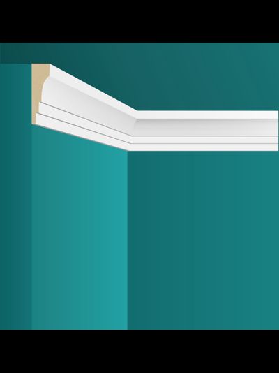 Потолочный карниз Ultrawood CR0027, из ЛДФ-декора, под покраску, 2.44 м.