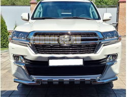 Защита переднего бампера (G) d60/60 овал для Toyota Land Cruiser 200 Executive Lounge (2020-...) обновленный