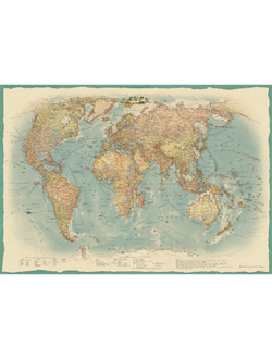 Настенная карта Мир политическая 1:22млн.,1,54х1,07м.,ретро стиль