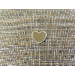 Подвеска кулон сердечко сборное среднее со стразами 34x30x2 мм золотистый