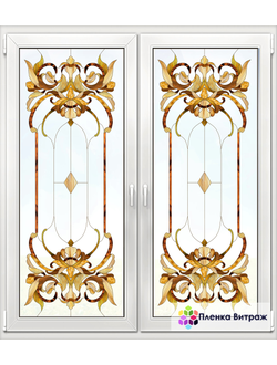 Витражная пленка, витражная пленка самоклеющаяся, пленочный витраж с классическим рисунком матовая