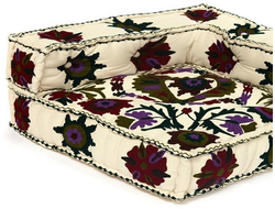 Модуль мягкий угловой  Secret De Maison MAHARAJA (mod. 10235) cotton canvas sujani, 80х80х43см, белый с цветами