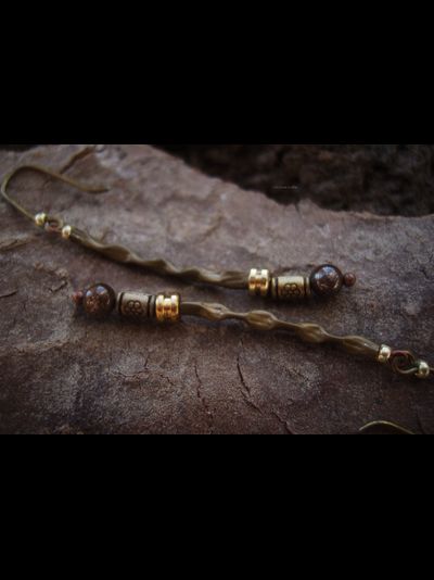 Бохо-серьги "Тропа по Редколесью"