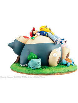 Фигурки Сатоши, Бульбазавр, Снорлакс, Пикачу, Джигглипуф, Сквиртл (Fushigidane, Kabigon, Pikachu, Purin, Satoshi, Zenigame)