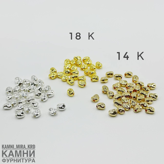 Шарм "Камешки" ЛЮКС 7х5 мм, отверстие 2 мм, покрытие в ассортименте, цена за штуку
