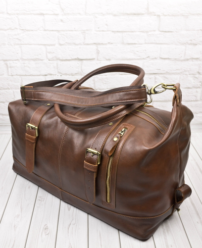 Кожаная дорожная сумка Campora Premium brown (арт. 
4019-53)