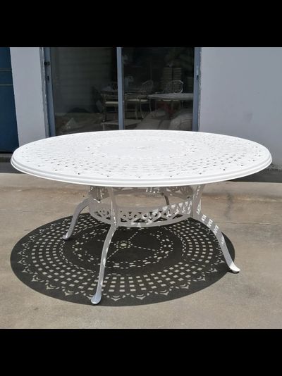 Белая обеденная группа из литого алюминия Patty 150