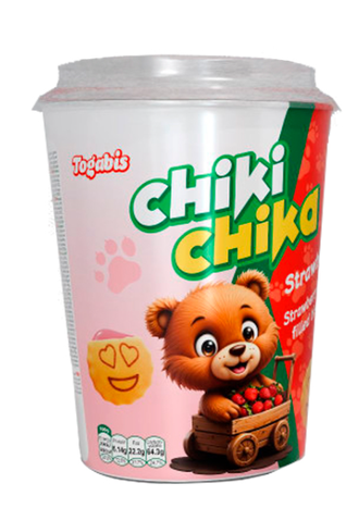 мини-печенье chika chika с клубничной начинкой, 125 гр