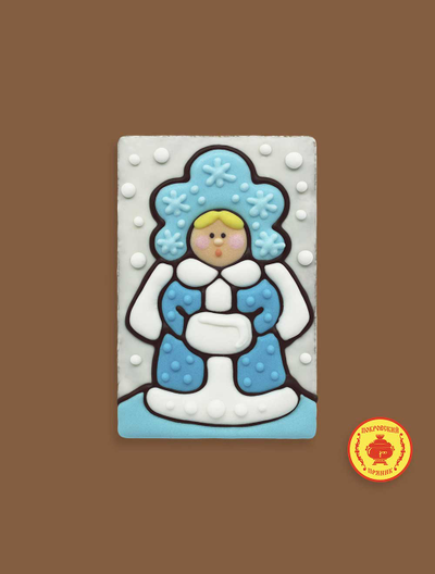 Пряник в шоколаде "Снегурочка в снежинках", 130 грамм
