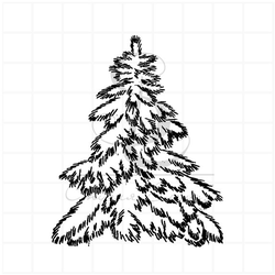 елка пушистая, штамп