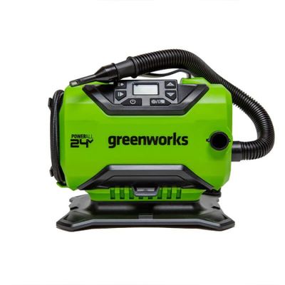 Компрессор автомобильный аккумуляторный Greenworks ACG301, 24V / 12V (от сети автомобиля)