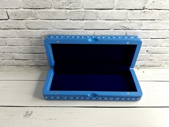 Футляр для очков Цветы голубая 165*70 мм очечник с росписью Хохлома