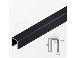 П-образный разделительный профиль из нержавеющей стали NEEXY PVS95-18 BBL Черный браш блестящий