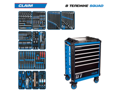 Набор инструментов 286 предметов, "CLAIM", в синей тележке KING TONY 9SQ31-286MRV