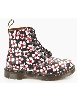 Dr Martens Pascal Flower Black Red