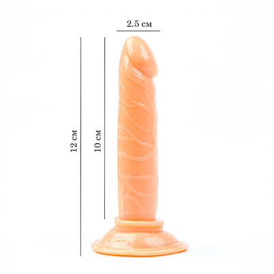 Фаллоимитатор реалистичный на присоске, анальный, гелевый, 12×2.5 см
