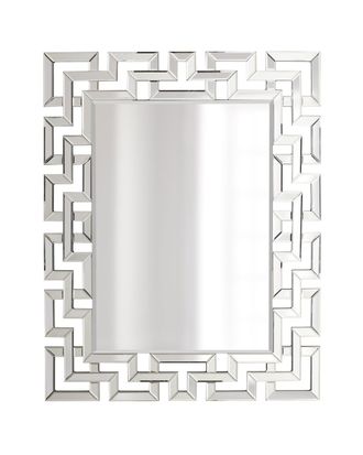Зеркало прямоугольное в зеркальной раме с греческим орнаментом.