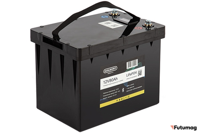 Литиевый тяговый аккумулятор Gelbert LiFePO4 (12V/80Ah/80А/600Wh) BT/Display