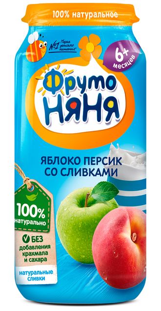 ФРУТОНЯНЯ   250мл СЛИВКИ яблоко Персик