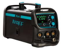 Сварочный полуавтомат KROFF 200GE (200 А,пров 0,8-1,0мм,элект2-4мм,Варит БЕЗ ГАЗА и ЭЛЕКТРОДОМ,4,2кг