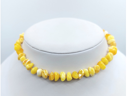 Детские бусы из натурального обработанного матового янтаря через узелок арт.4