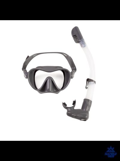 Маска для дайвинга с трубкой Scorpena комплект темно-серый (взрослый)