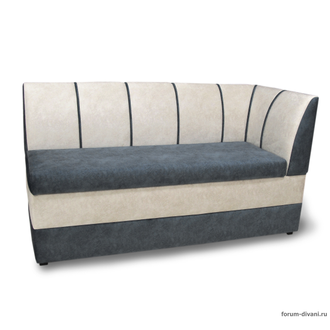 Кухонный ДИВАН "ФОРУМ-8" с боковой спинкой, Серый/Слоновая кость Правый