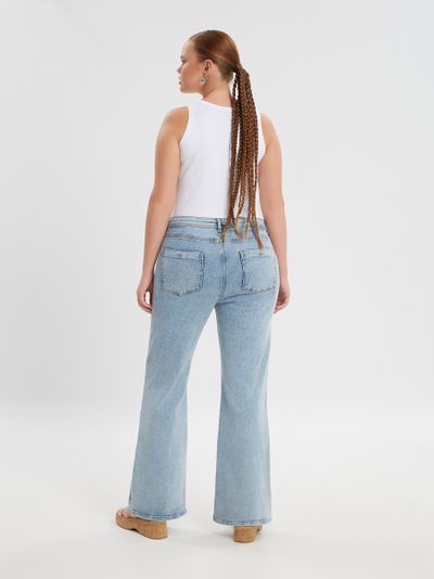 Джинсы клёш голубые