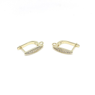 Швензы с кристаллами "Лодочки" ЛЮКС 16х4 мм, покрытие в ассортименте, цена за пару