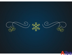 Перетяжка уличная Снежинка и колокольчики