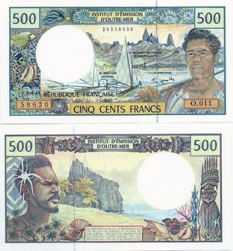 Французские Территории Тихоокеанского региона 500 франков 1992 г.
