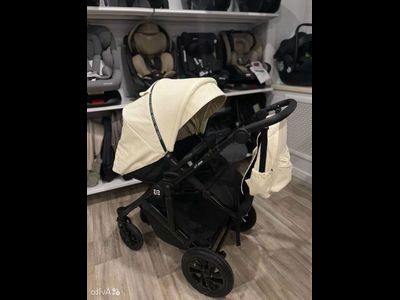 Детская коляска 3 в 1 Farfello Molly Trio Жемчужный (Экокожа)