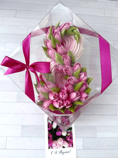 Зефирные тюльпаны на 8 марта