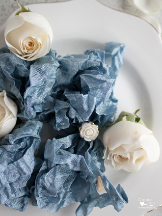 Шебби-лента Французский голубой (Россия), 2 метра