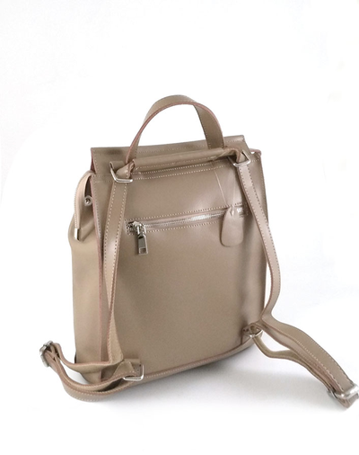 (АРТИКУЛ: 9796/61) ЖЕНСКИЙ РЮКЗАК, СРЕДНЕГО РАЗМЕРА, НАТУРАЛЬНАЯ КОЖА, БЕЖЕВЫЙ, СПЕРЕДИ ВЕРТИКАЛЬНЫЙ КАРМАН