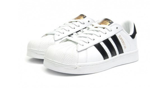 Adidas superstar белые с черным, кожа (36-45) Арт. 009MFD
