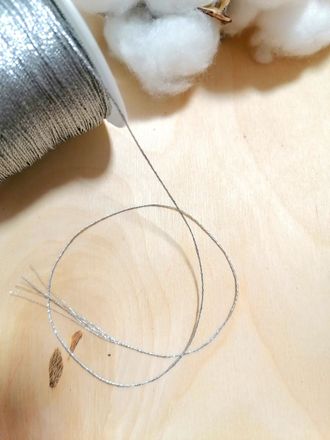 Шнурок декоративный, 1 мм, серебро