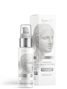 Ночной крем-антистресс для лица шеи и зоны декольте ДЕПИГМЕНТАЦИЯ + ОСВЕТЛЕНИЕ 50 г   Белита-М K-W.H.I.T.E 3:0