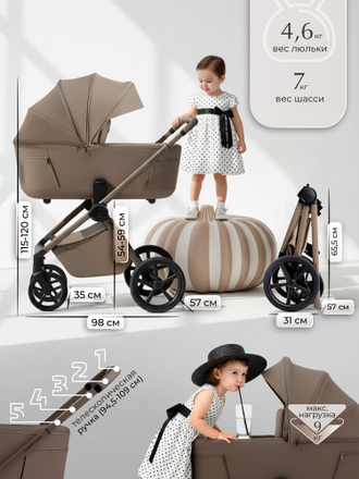 Коляска 3в1 Sweet Baby Elegante Therma Colore, цвет Beige / Бежевый (Elegante)