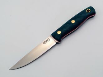 Нож Рыбацкий S сталь N690 микарта изумруд с насечкой