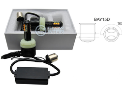 ДХО в поворотники LED S25 (1156-180) 40W CREE, ДХО+Поворот (Белый+Желтый) 12v, комплект (2шт)