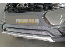 Защита радиатора Lada Largus 2021- / Largus Cross 2021- (2 части) chrome низ