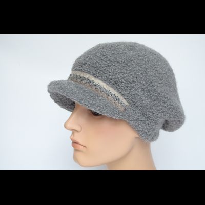 Серая кепка вязаная из альпака Vizio Италия 9014 WK