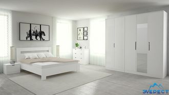 КРОВАТЬ БЬЯНКА (белый), размер и основание на выбор