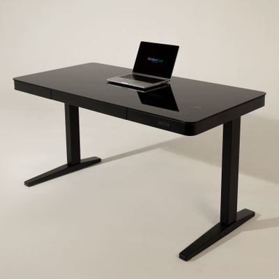 Умный стол 140×70 чёрный | закалённое стекло