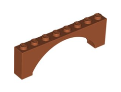 Arch 1 x 8 x 2 Raised, Dark Orange (16577 / 6079725 / 6325919)