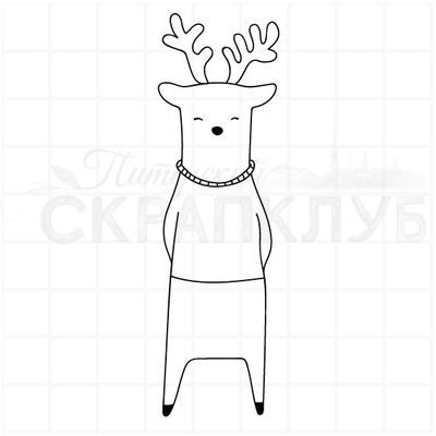 Штамп для творчества олень в свитере
