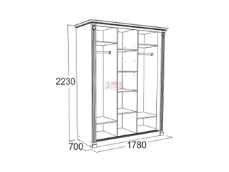 Шкаф-купе 3-х дверный  Ольга 20